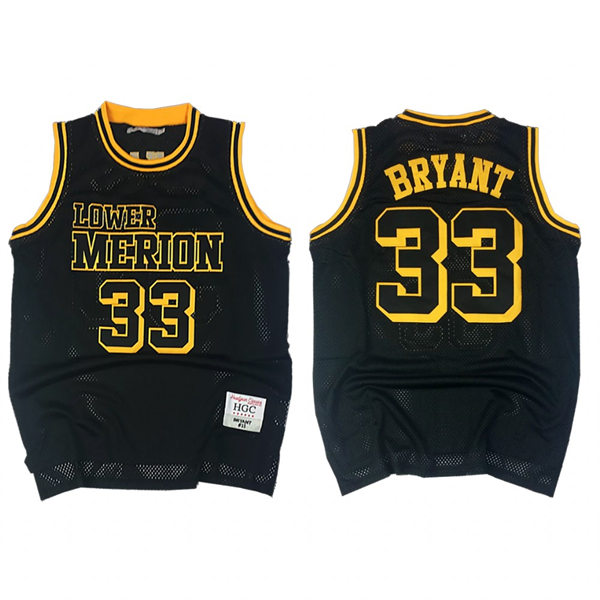 Men's Lower Merion #33 Kobe Bryant Nike Black Golden Edition Limited High School Basketball Jersey