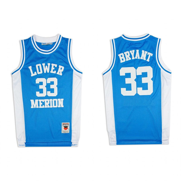 Men's Lower Merion #33 Kobe Bryant High School Light Blue Basketball Jersey