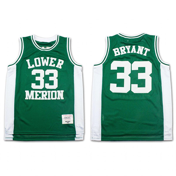 Men's Lower Merion #33 Kobe Bryant Green High School Basketball Jersey
