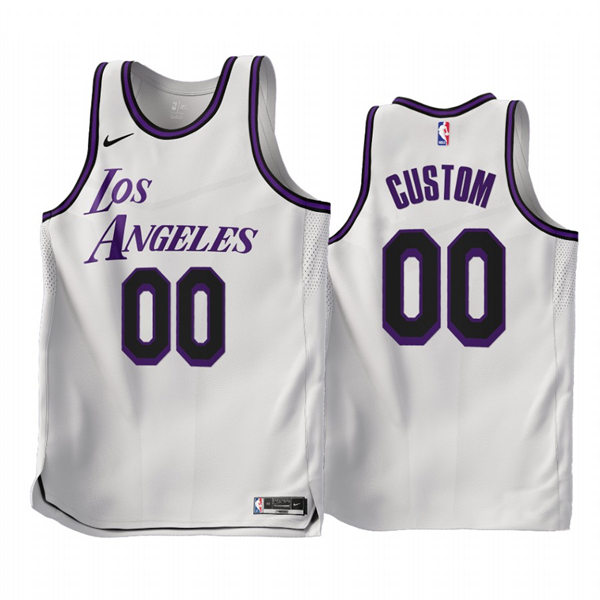 Mens Youth Los Angeles Lakers Custom Nike White 2022-23 City Edition Jersey