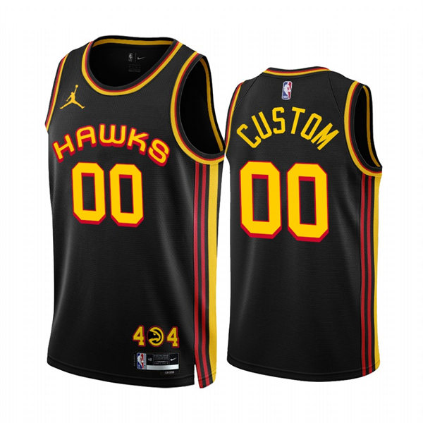 Mens Youth Atlanta Hawks Custom Black 2022-23 Statement Edition Jersey