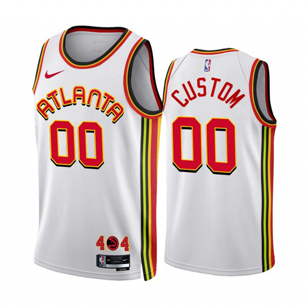 Mens Youth Atlanta Hawks Custom White Nike 2022-23 Association Edition Jersey