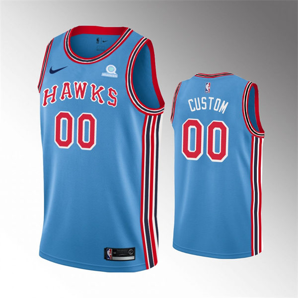 Mens Youth Atlanta Hawks Custom Nike Blue 50th Anniversary Classic Jersey