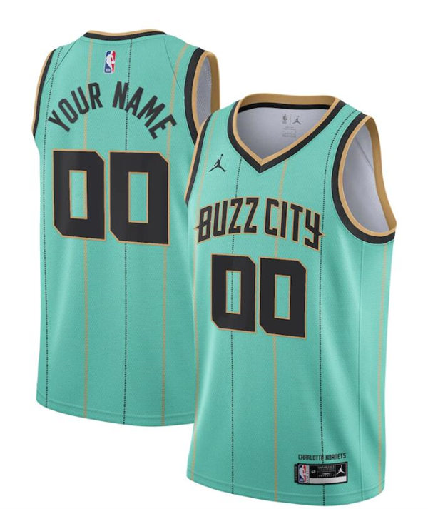 Mens Youth Charlotte Hornets Custom Teal 2020-21 City Edition Jersey