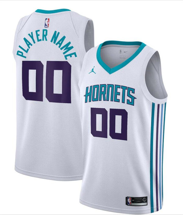 Mens Youth Charlotte Hornets Custom White 2019 Association Edition Jersey