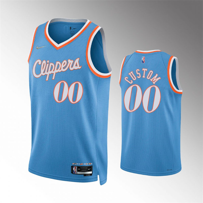 Mens Youth Los Angeles Clippers Custom Blue 2021-22 75th Anniversary Diamond Nike City Edition Jersey