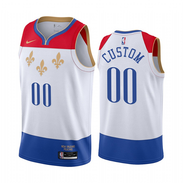 Mens Youth New Orleans Pelicans Custom White Nike 2020-21 City Edition Jersey