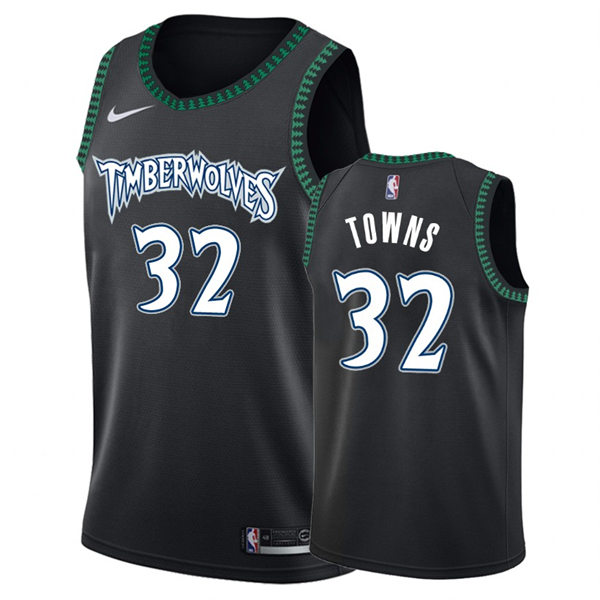 Mens Minnesota Timberwolves #32 Karl-Anthony Towns Nike Black Classic Edition Jersey