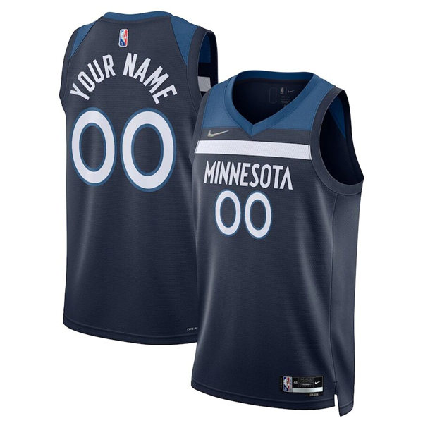 Mens Youth Minnesota Timberwolves Custom Navy 2021-22 Diamond Nike Icon Edition Jersey