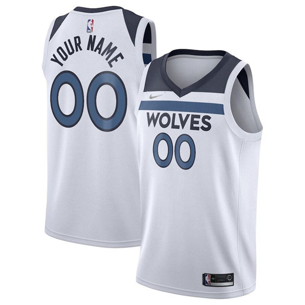 Mens Youth Minnesota Timberwolves Custom White 2021-22 Diamond Nike Association Edition Jersey