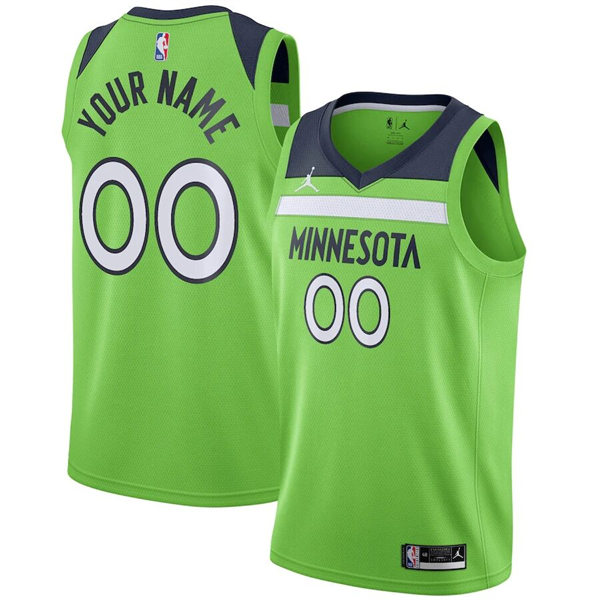 Mens Youth Minnesota Timberwolves Custom Neon Green 2021-22 Diamond Statement Edition Jersey