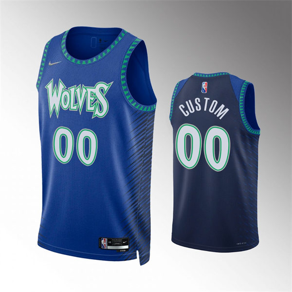 Mens Youth Minnesota Timberwolves Custom Roayl Navy Diamond Nike 2021-22 City Edition Jersey