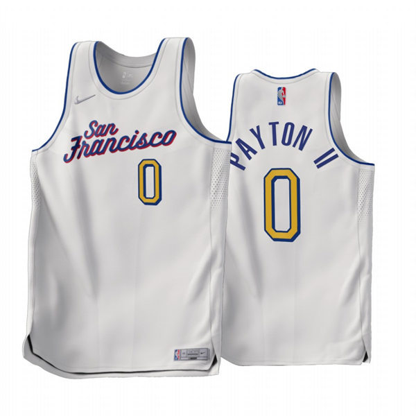 Mens Golden State Warriors #0 Gary Payton II 2022-23 White Earned Edition Jersey