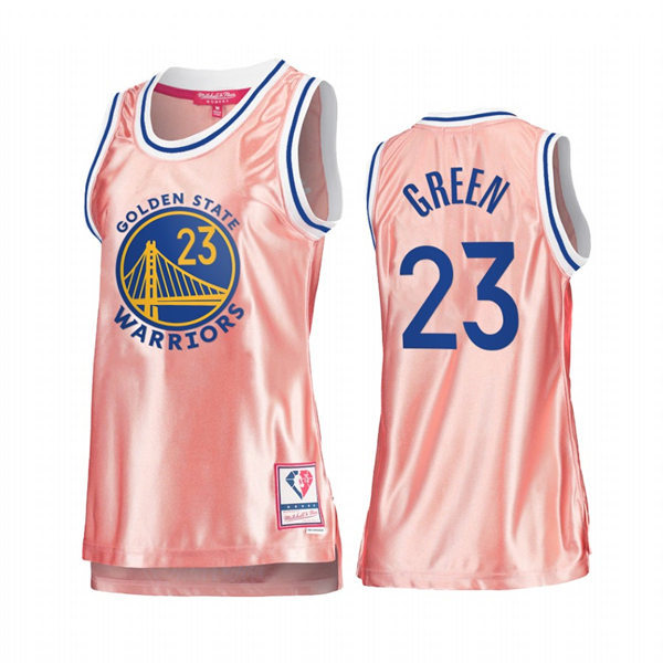 Womens Golden State Warriors #23 Draymond Green Pink 75th Anniversary Rose Gold Swingman Jersey