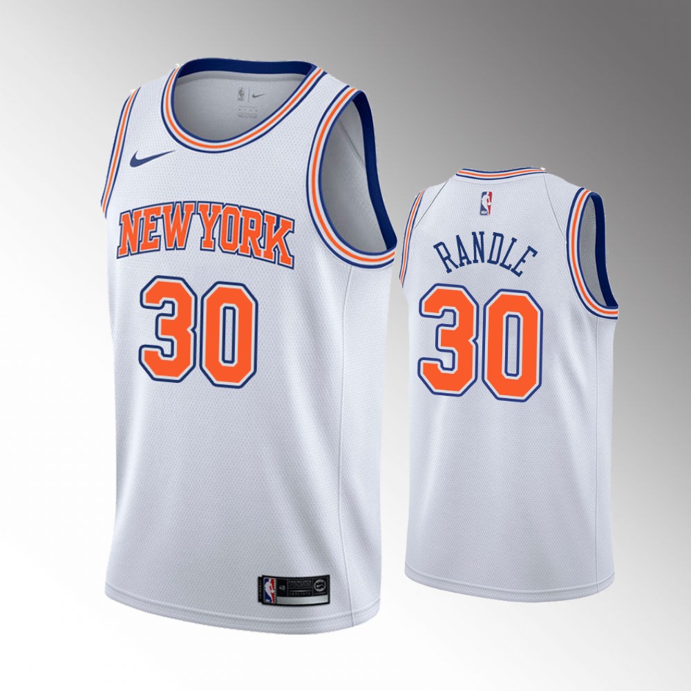Mens New York Knicks #30 Julius Randle White 2021-22 Diamond Association Edition Jersey