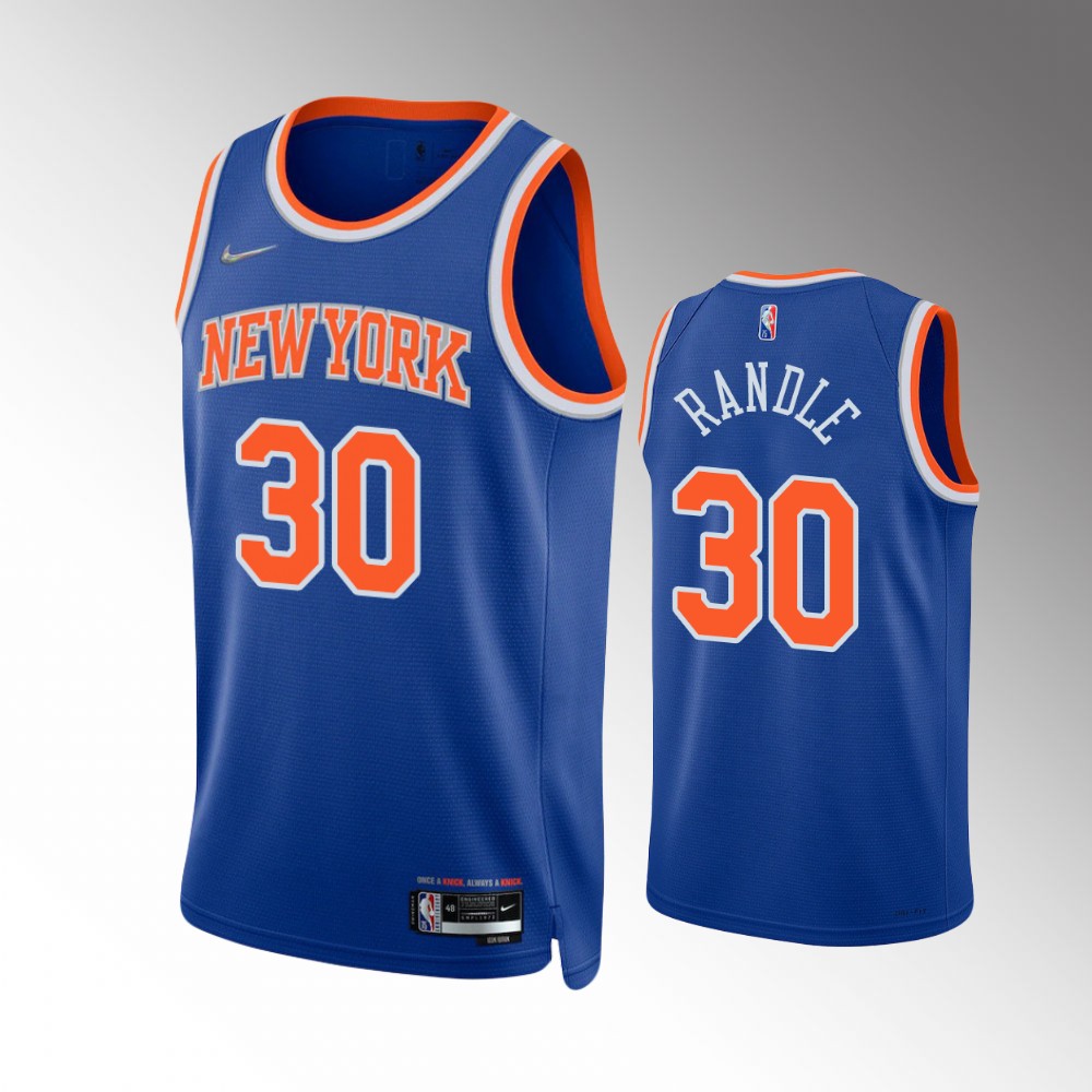 Mens New York Knicks #30 Julius Randle Royal 2021-22 Diamond Icon Edition Swingman Jersey