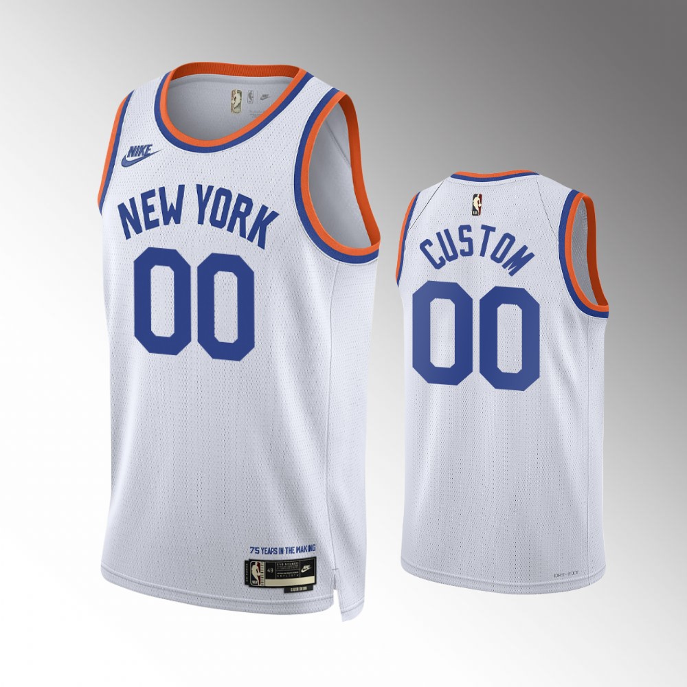 Mens Youth New York Knicks Custom Nike White Classic Edition Year Zero Jersey