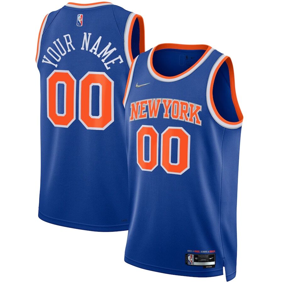 Mens Youth New York Knicks Custom Diamond Nike 2021-22 Royal Icon Edition Jersey