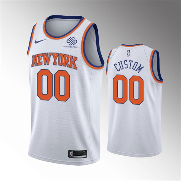 Mens Youth New York Knicks Custom Diamond Nike White 2021-22 Association Edition Jersey