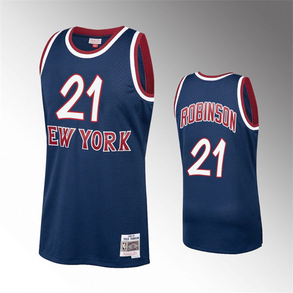Mens New York Knicks #21 Truck Robinson Navy 1982-83 Hardwood Classics Throwback Jersey