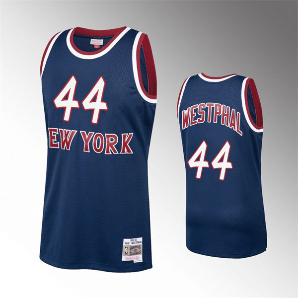 Mens New York Knicks #44 Paul Westphal Navy 1982-83 Hardwood Classics Throwback Jersey
