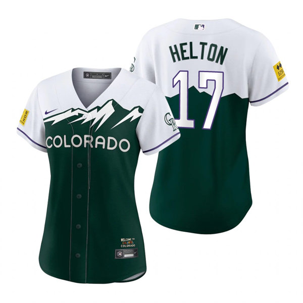 Women's Colorado Rockies #17 Todd Helton Green 2022 City Connect Jersey