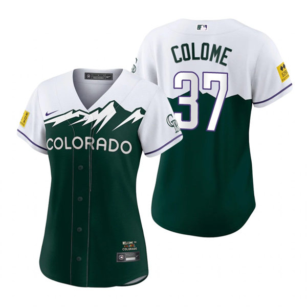 Women's Colorado Rockies #37 Alex Colome Green 2022 City Connect Jersey