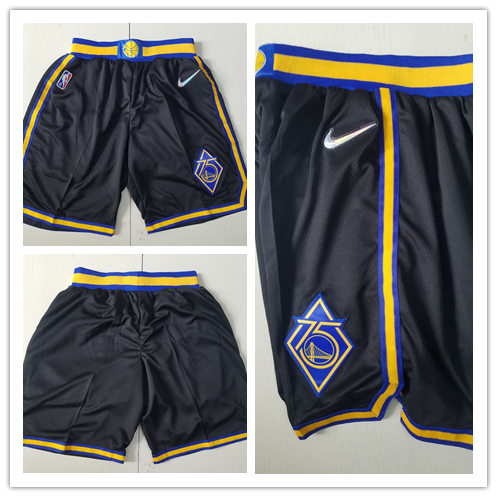 Mens Golden State Warriors Black Nike 2021-22 City Edition Swingman Embroidered Shorts