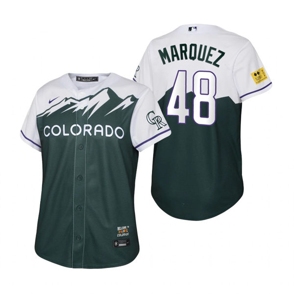 Youth Colorado Rockies #48 German Marquez Nike Green 2022 City Connect Jersey