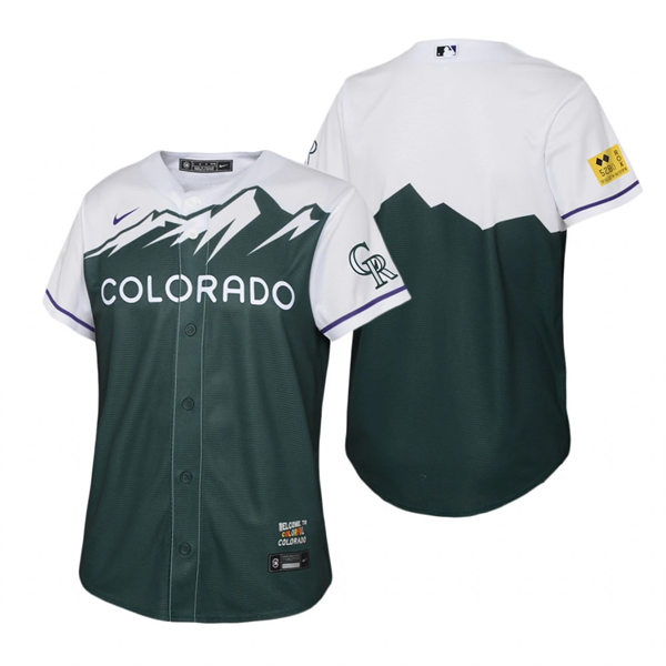 Youth Colorado Rockies Blank Nike Green 2022 City Connect Team Jersey