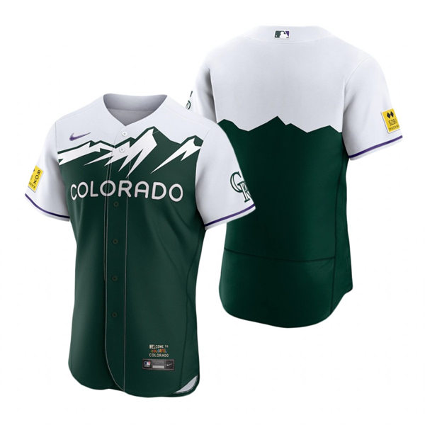Men's Colorado Rockies Blank Green 2022 City Connect Team Jersey