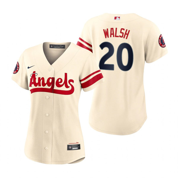 Women's Los Angeles Angels #20 Jared Walsh Cream 2022 City Connect Jersey