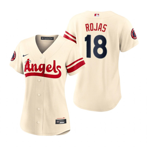 Women's Los Angeles Angels #18 Jose Rojas Cream Stitched 2022 City Connect Jersey