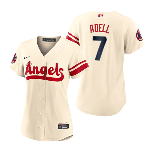 Women's Los Angeles Angels #7 Jo Adell Cream Stitched 2022 City Connect Jersey