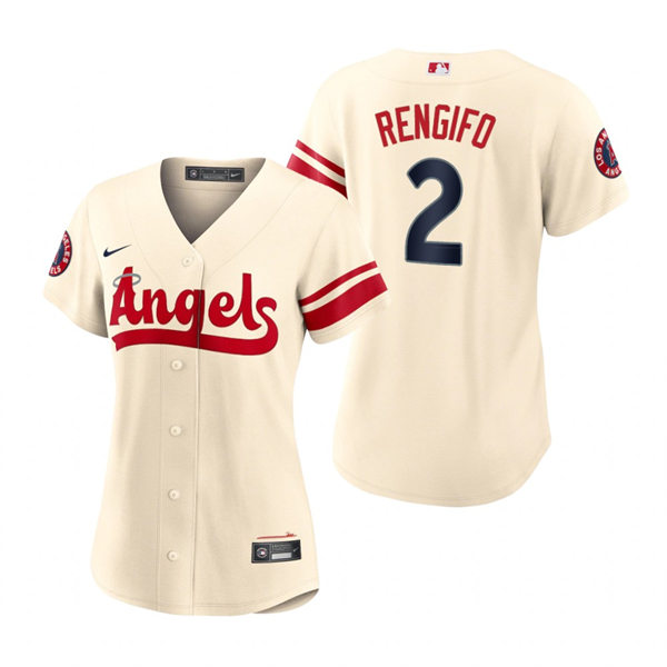 Women's Los Angeles Angels #2 Luis Rengifo Cream 2022 City Connect Jersey