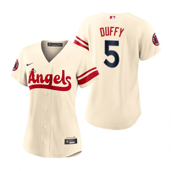 Women's Los Angeles Angels #5 Matt Duffy Cream Stitched 2022 City Connect Jersey