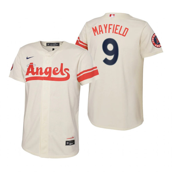 Youth Los Angeles Angels #9 Jack Mayfield Cream Stitched 2022 City Connect Jersey