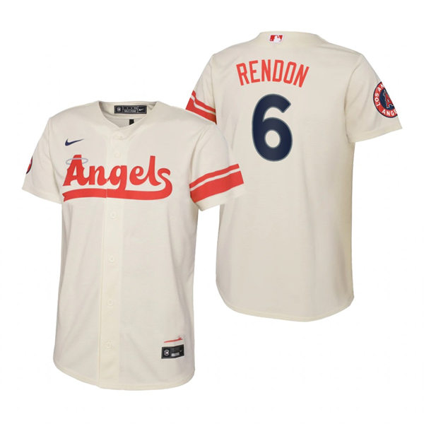 Youth Los Angeles Angels #6 Anthony Rendon Cream Stitched 2022 City Connect Jersey