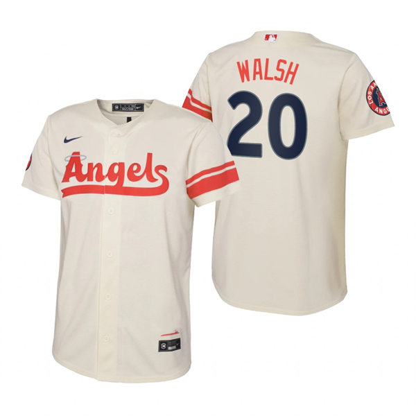 Youth Los Angeles Angels #20 Jared Walsh Cream Stitched 2022 City Connect Jersey