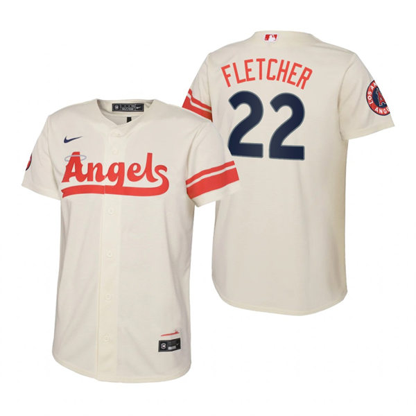 Youth Los Angeles Angels #22 David Fletcher Cream Stitched 2022 City Connect Jersey