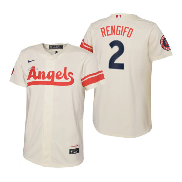 Youth Los Angeles Angels #2 Luis Rengifo Cream Stitched 2022 City Connect Jersey