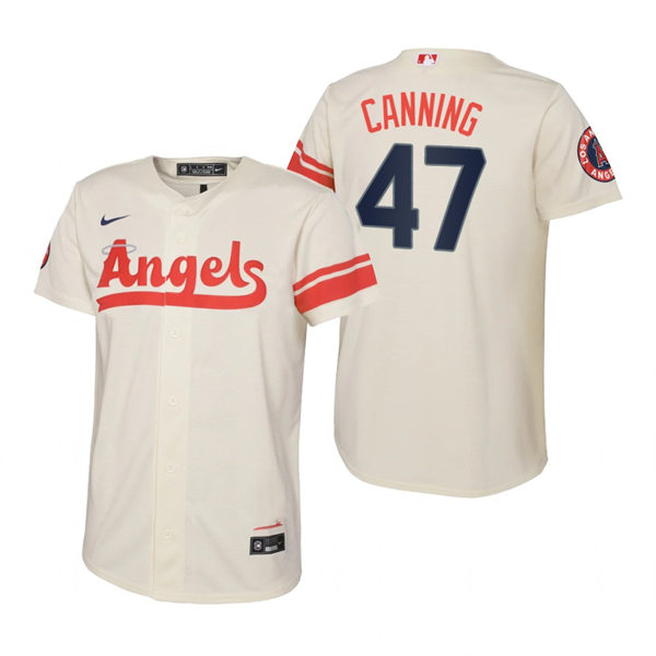 Youth Los Angeles Angels #47 Griffin Canning Cream Stitched 2022 City Connect Jersey