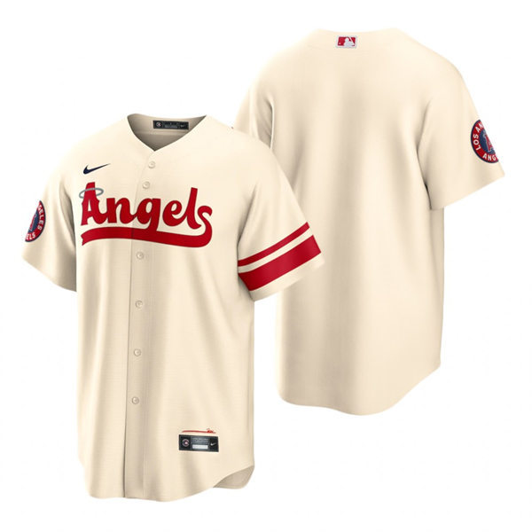 Mewns Los Angeles Angels Blank Cream 2022 City Connect CoolBase Team Jersey