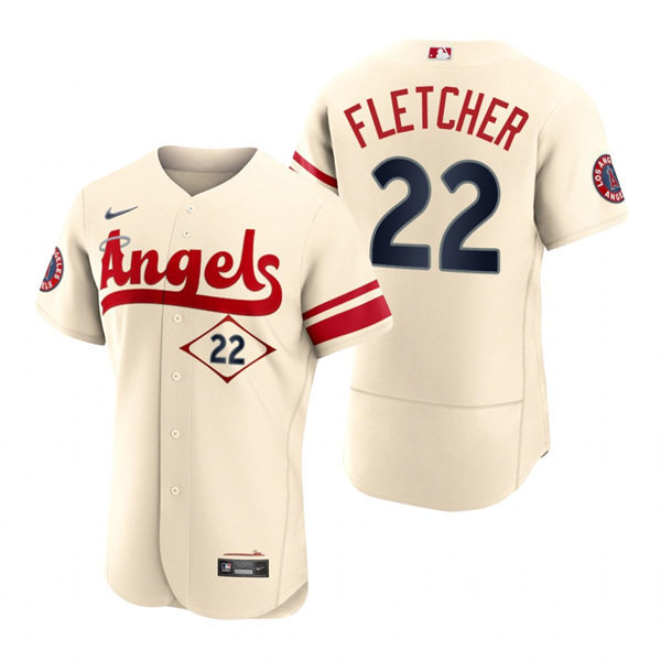 Men's Los Angeles Angels #22 David Fletcher Nike Stitched Cream 2022 City Connect Player Jersey