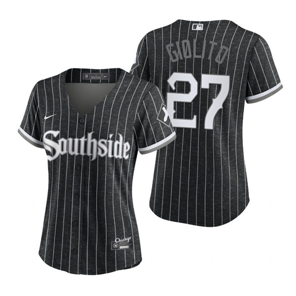 Women's Chicago White Sox #27 Lucas Giolito Black 2021 Stitched City Connect Jersey