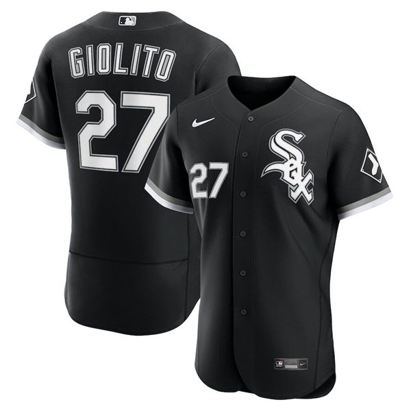 Mens Chicago White Sox #27 Lucas Giolito Nike Black Alternate FlexBase Player Jersey