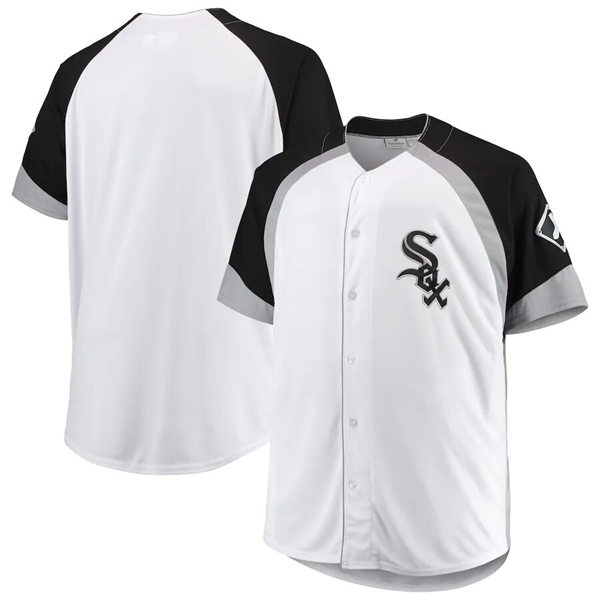 Men's Chicago White Sox Blank White Full-Snap Colorblock Team Collection Jersey
