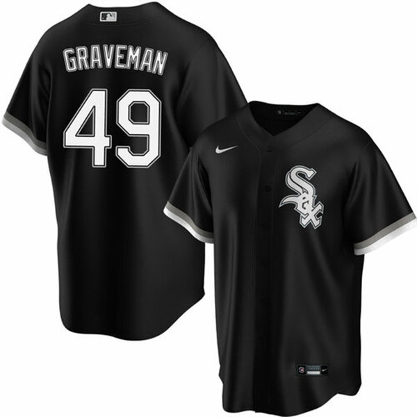 Mens Chicago White Sox #49 Kendall Graveman Nike Black Alternate CoolBase Jersey