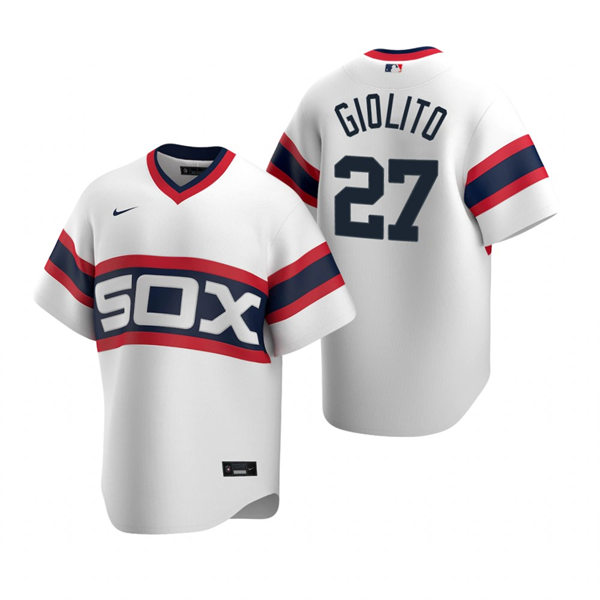 Mens Chicago White Sox #27 Lucas Giolito Nike White Pullover Cooperstown Collection Jersey