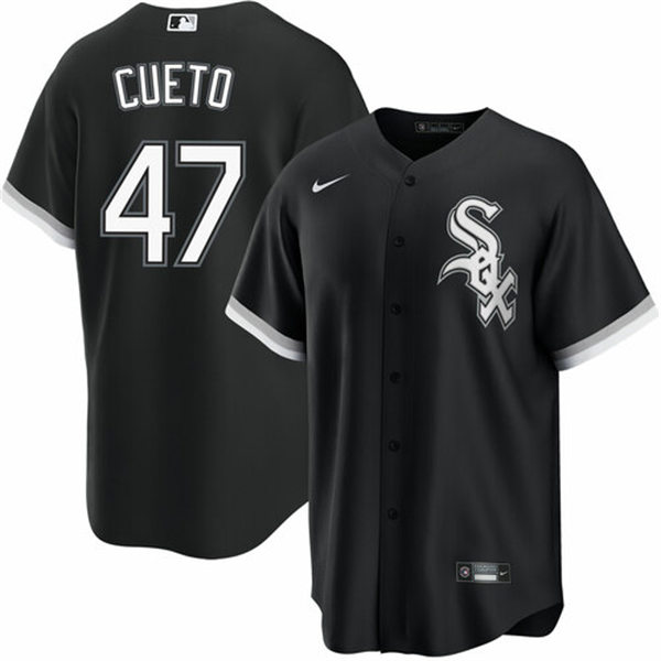 Mens Chicago White Sox #47 Johnny Cueto Nike Black Alternate CoolBase Jersey
